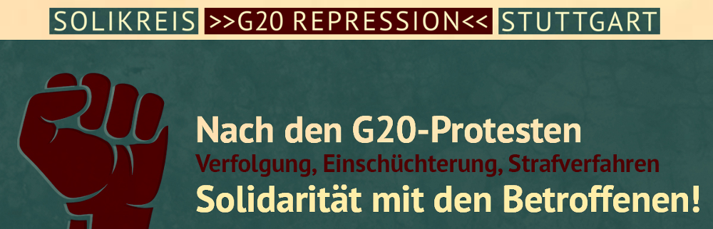 Solikreis >>G20 Repression<< Stuttgart